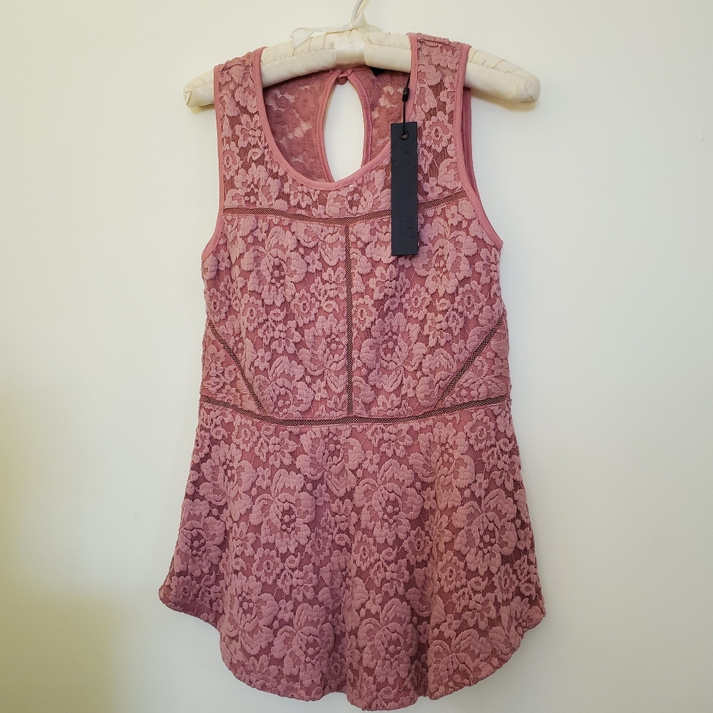 Buckle Lace Sleeveless Top NWT